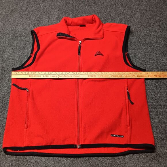 Vintage Nike ACG Vest Men XL Red Full‎ Zip Pockets 90s Therma Fit Jacket - Picture 5 of 8